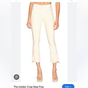 Cream Women's Crop Step Fray Pants